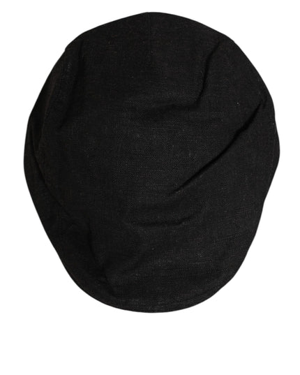 Dolce & Gabbana Black Cotton DG Logo Newsboy Cloth Capello Hat
