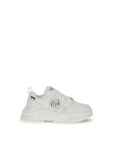 Philipp Plein White Polyester Athletic Sneakers