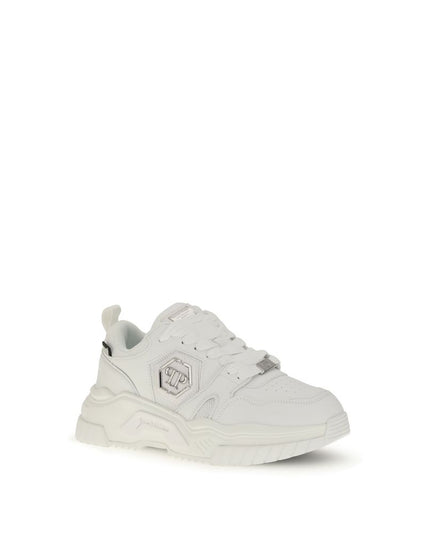 Philipp Plein White Polyester Athletic Sneakers