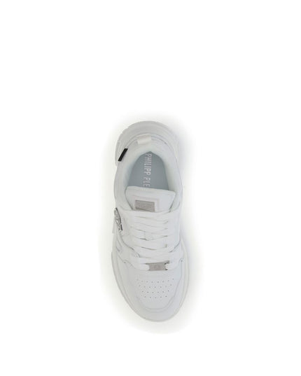 Philipp Plein White Polyester Athletic Sneakers