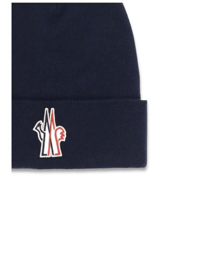 Moncler Grenoble Blue Fleece Wool Beanie
