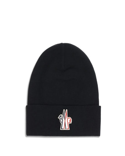Moncler Grenoble Black Fleece Wool Beanie