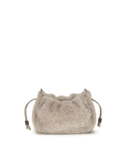 Brunello Cucinelli Gray Fur Shoulder Bag