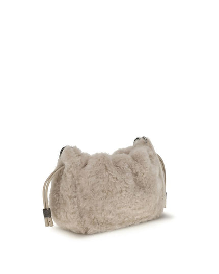 Brunello Cucinelli Gray Fur Shoulder Bag