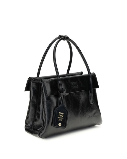 Miu Miu Black Calf Leather Bos Taurus Handbag