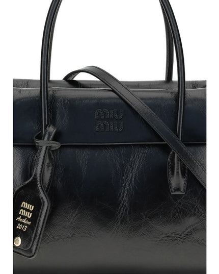 Miu Miu Black Calf Leather Bos Taurus Handbag