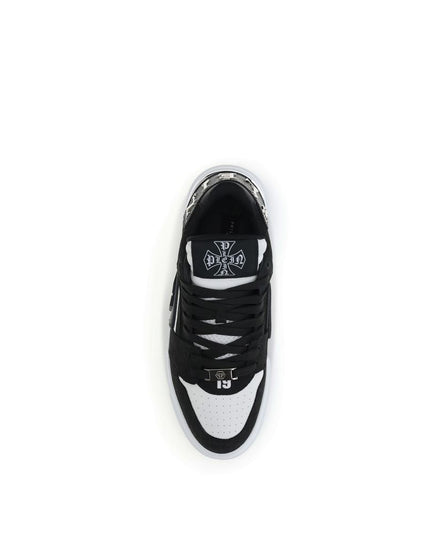 Philipp Plein Black Calf Leather Bos Taurus Low Top Sneakers