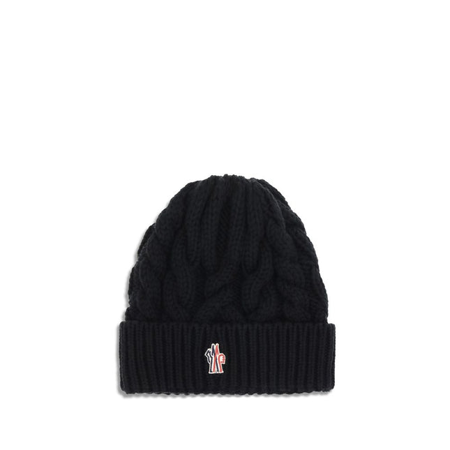 Moncler Grenoble Black Fleece Wool Beanie
