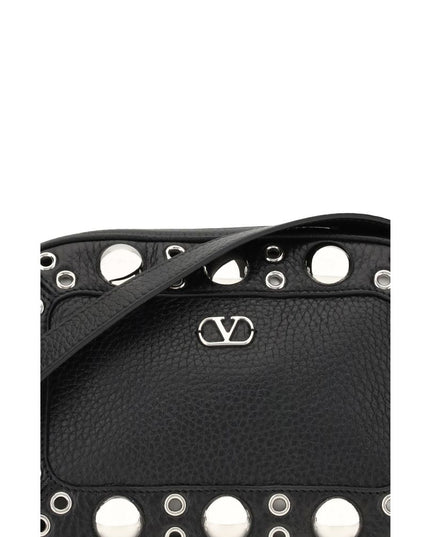 Valentino Garavani Black Leather Shoulder Bag