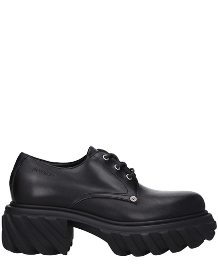 Off-White Black Leather Oxfords And Derbies
