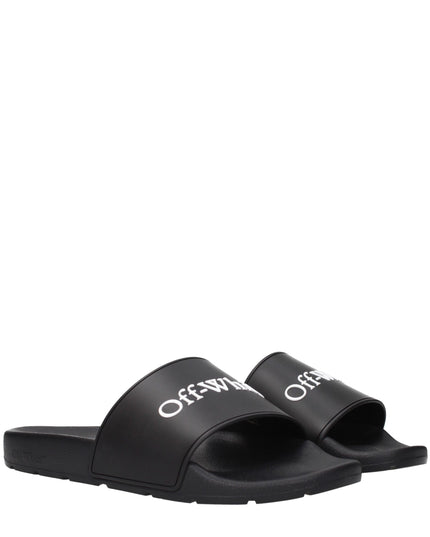 Off-White Black Cotton Slippers