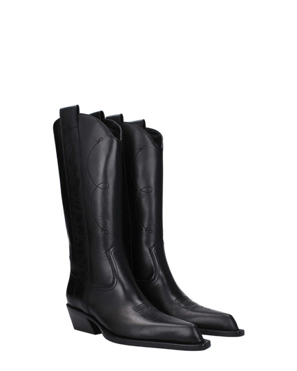 Off-White Black Leather Boots