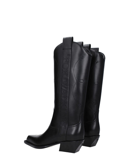 Off-White Black Leather Boots