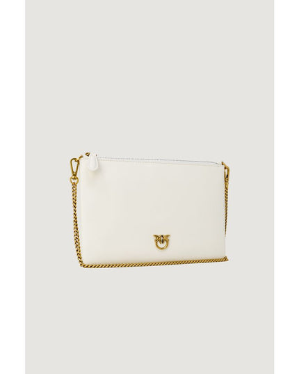 PINKO Cream Leather Clutch Bag