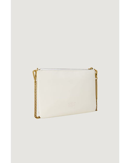 PINKO Cream Leather Clutch Bag