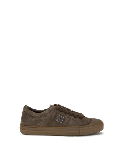 Fendi Brown Rubber Low Top Sneakers