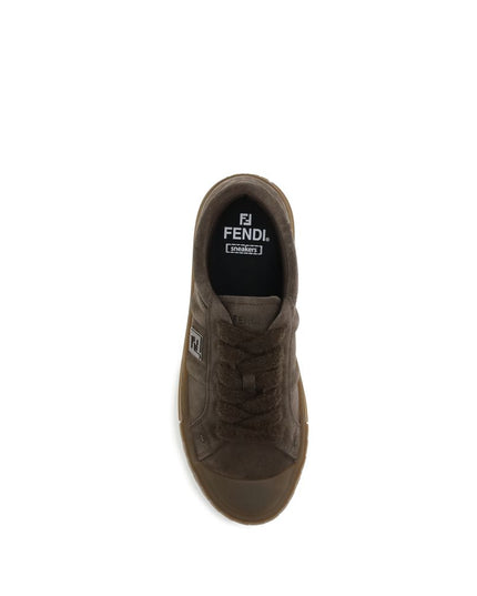 Fendi Brown Rubber Low Top Sneakers