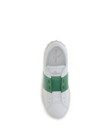 Valentino Garavani White Calf Leather Bos Taurus Low Top Sneakers
