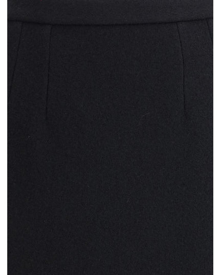 Dolce & Gabbana Black Fleece Wool Long Skirt