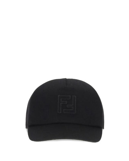 Fendi Black Wool Cap (Baseball Hat)