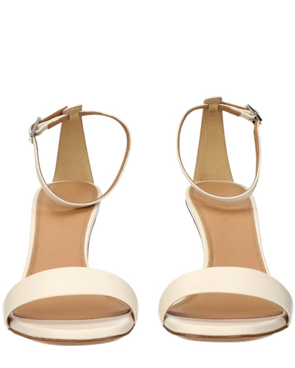 Off-White Beige Leather Platform Sandals