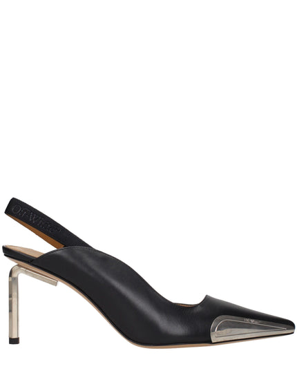 Off-White Black Leather High Heel Pumps