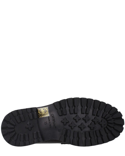 Off-White Black Leather Slip-On Loafers