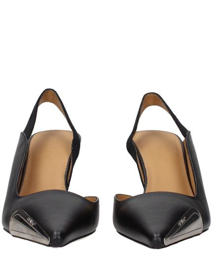 Off-White Black Leather High Heel Pumps