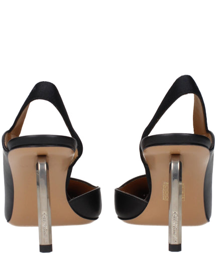 Off-White Black Leather High Heel Pumps