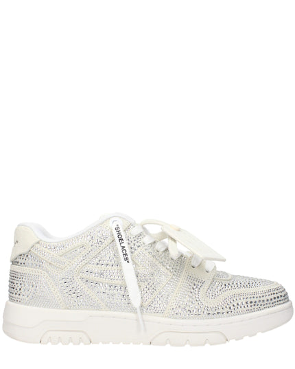 Off-White Beige Leather Low Top Sneakers