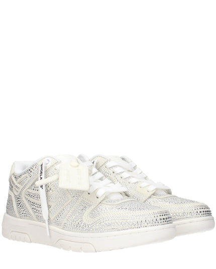 Off-White Beige Leather Low Top Sneakers