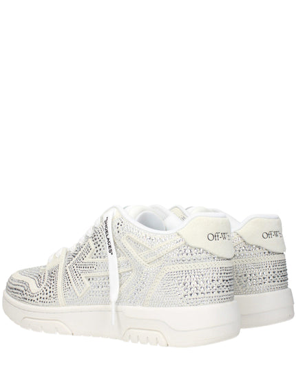 Off-White Beige Leather Low Top Sneakers