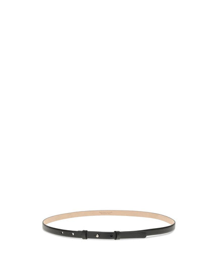 SA SU PHI Black Leather Thin Belt