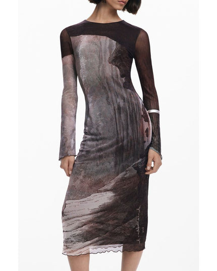 Desigual Brown Polyester Women Dress