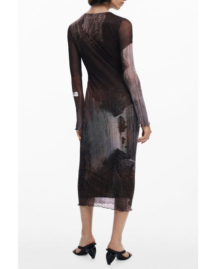 Desigual Brown Polyester Women Dress