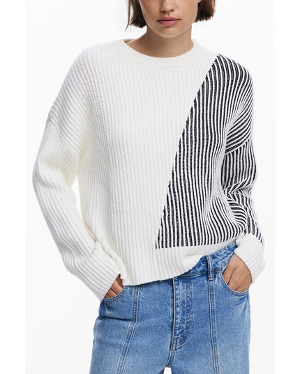 Desigual White Cotton Women Sweater