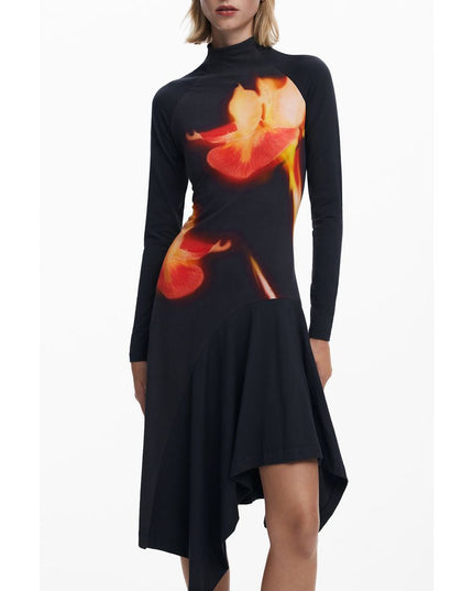 Desigual Black Cotton Women Dress