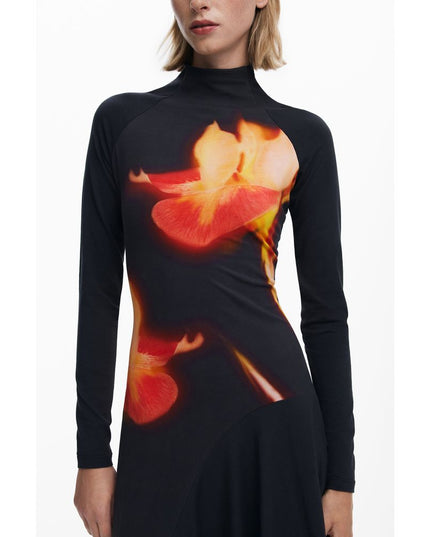 Desigual Black Cotton Women Dress