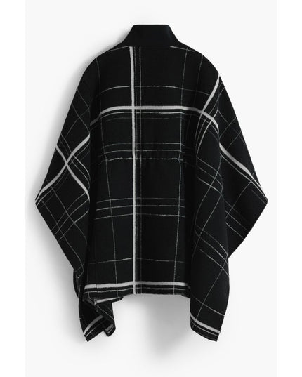 Desigual Black Wool Women Poncho