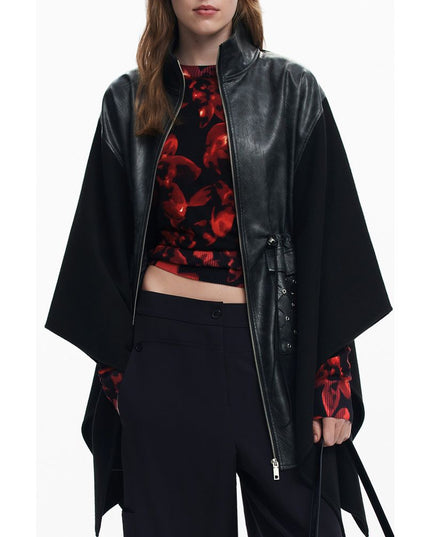 Desigual Black Polyester Women Poncho