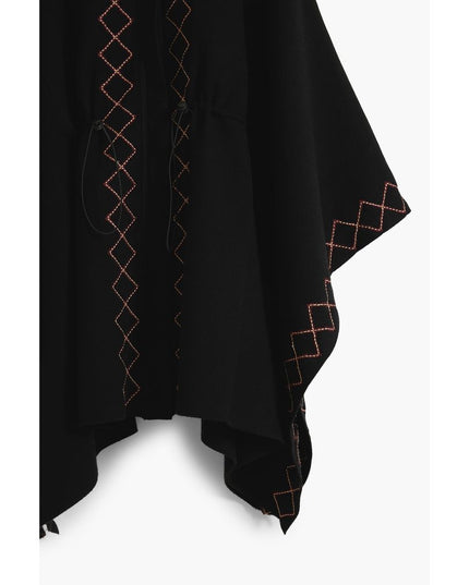 Desigual Black Polyester Women Poncho