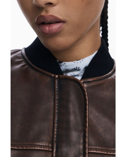 Desigual Brown Polyethylene Women Poncho