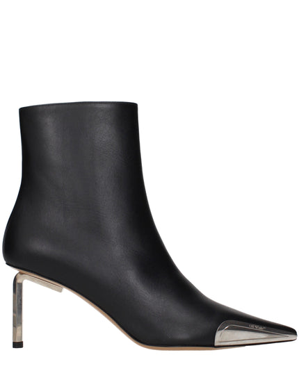 Off-White Black Leather Ankle Boots