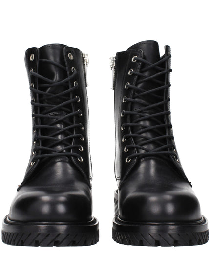 Off-White Black Leather Ankle Boots