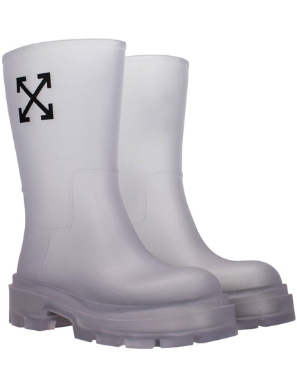 Off-White Transparent Pvc Ankle Boots