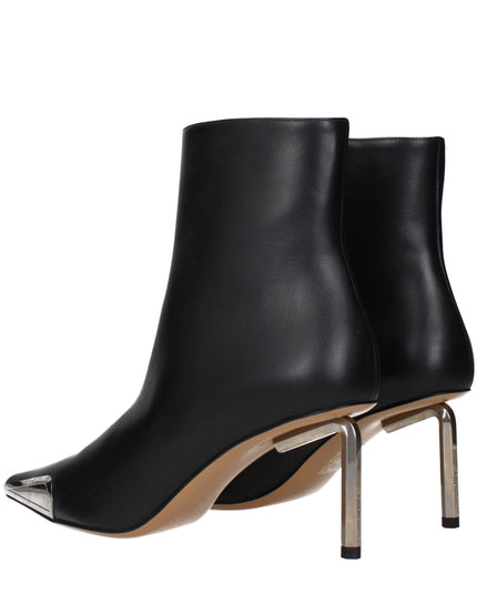 Off-White Black Leather Ankle Boots