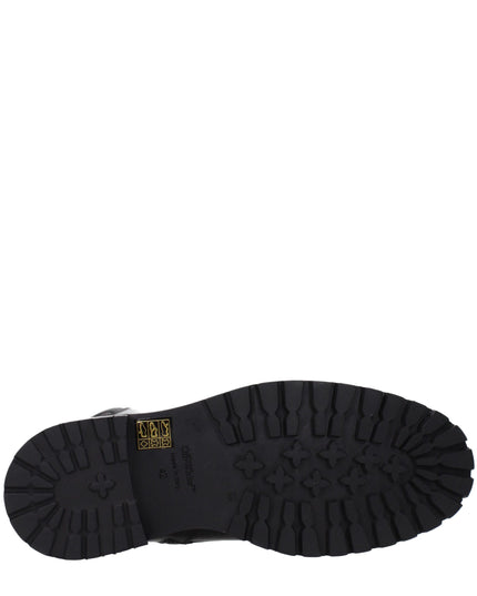 Off-White Black Leather Ankle Boots