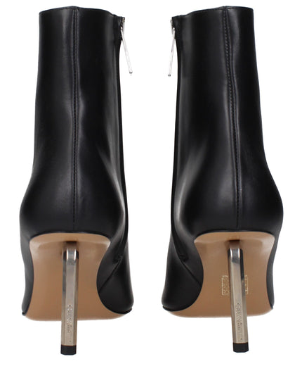 Off-White Black Leather Ankle Boots