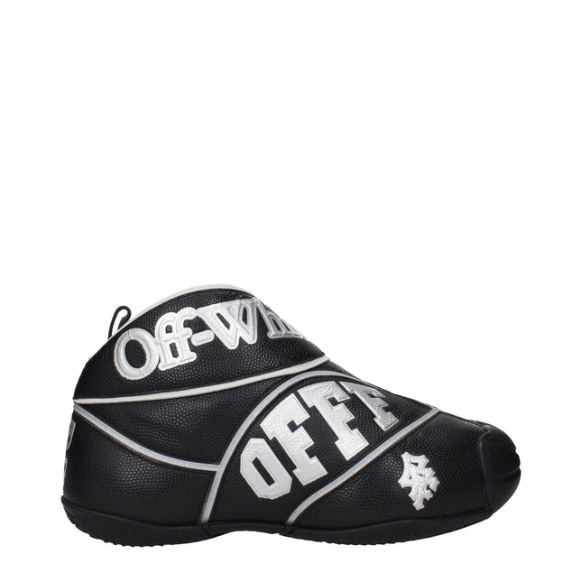 Off-White Black Leather High Top Sneakers