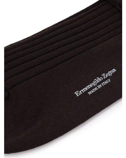 ZEGNA Brown Wool Socks